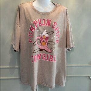 Pink Lily Pumpkin Spice Cowgirl Graphic Tee